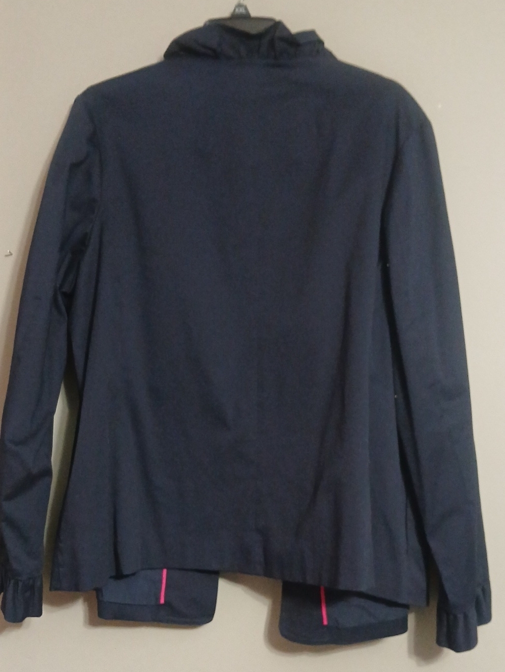 Women’s Navy Ruffle Collar Jacket - Picture 8 of 8